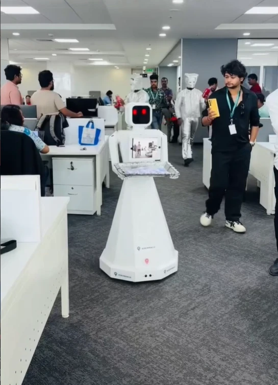 Nila greeting guests